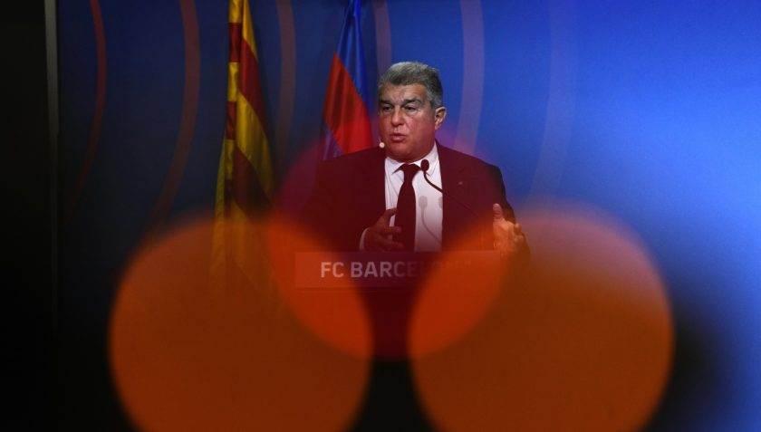 FC Barcelona's Chairman Joan Laporta presser